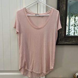 Athleta blush pink ribbed shirt size small